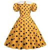 Collar Elegant Women Summer Dress Short Sleeve Dot Vintage Dress A Line Midi Party Sundress