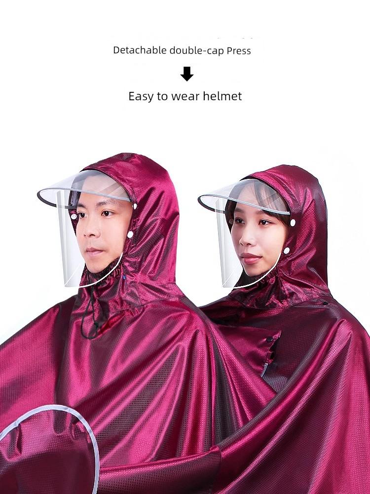 Double Motorcycle Raincoat Electric Car Power Car Matching Mother and Child Plus Size Thickening, Widening and Lengthening 2 Single Poncho