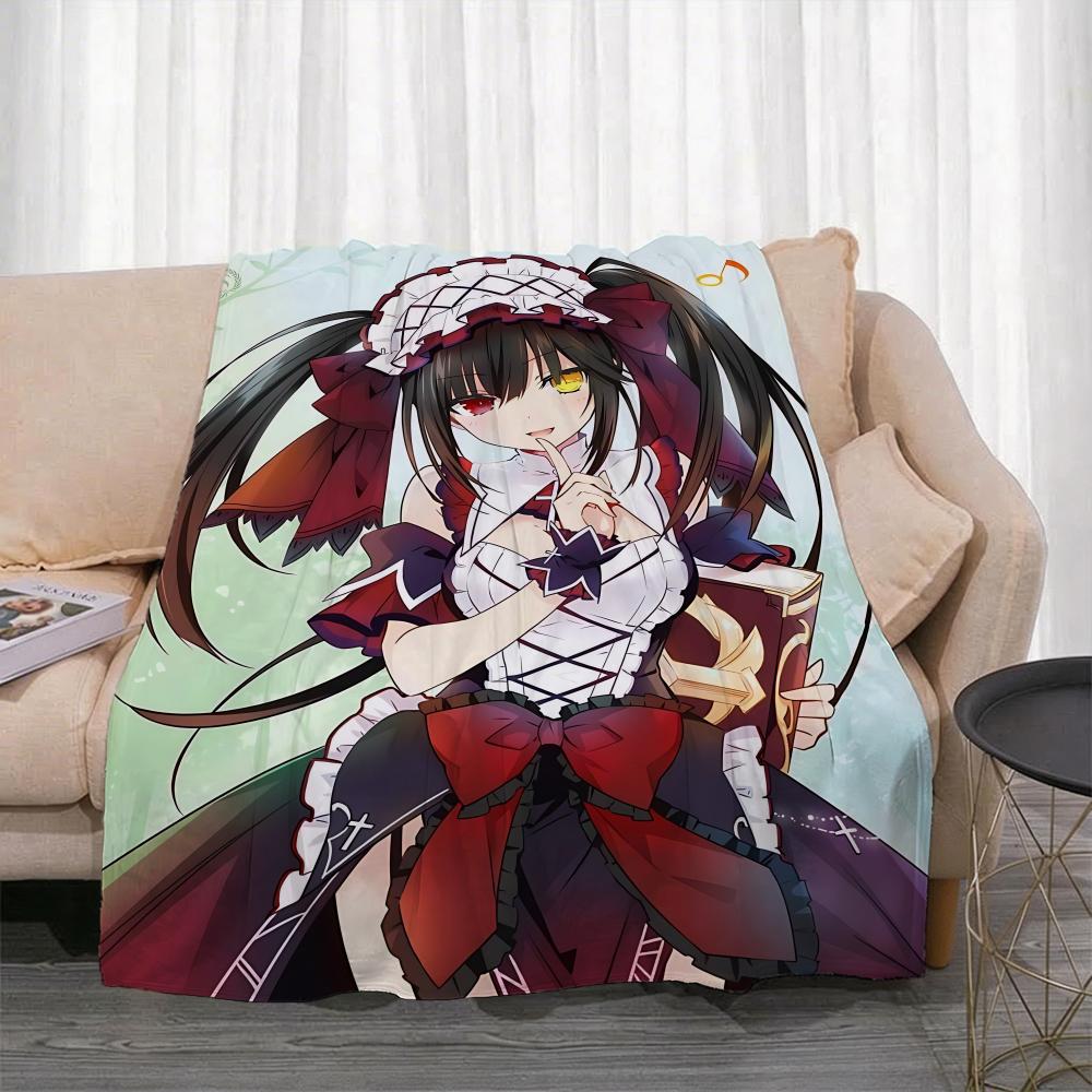 Anime D-Date A Live Throw Lightweight 240g Flannel Blanket Soft Skin-friendly for Summer Cooling