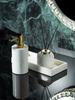 Marble Ceramic Lotion Bottle Bathroom Vanity Portable Soap Dispenser Aromatherapy Bottle Cotton Swab Box Bathroom Accessories