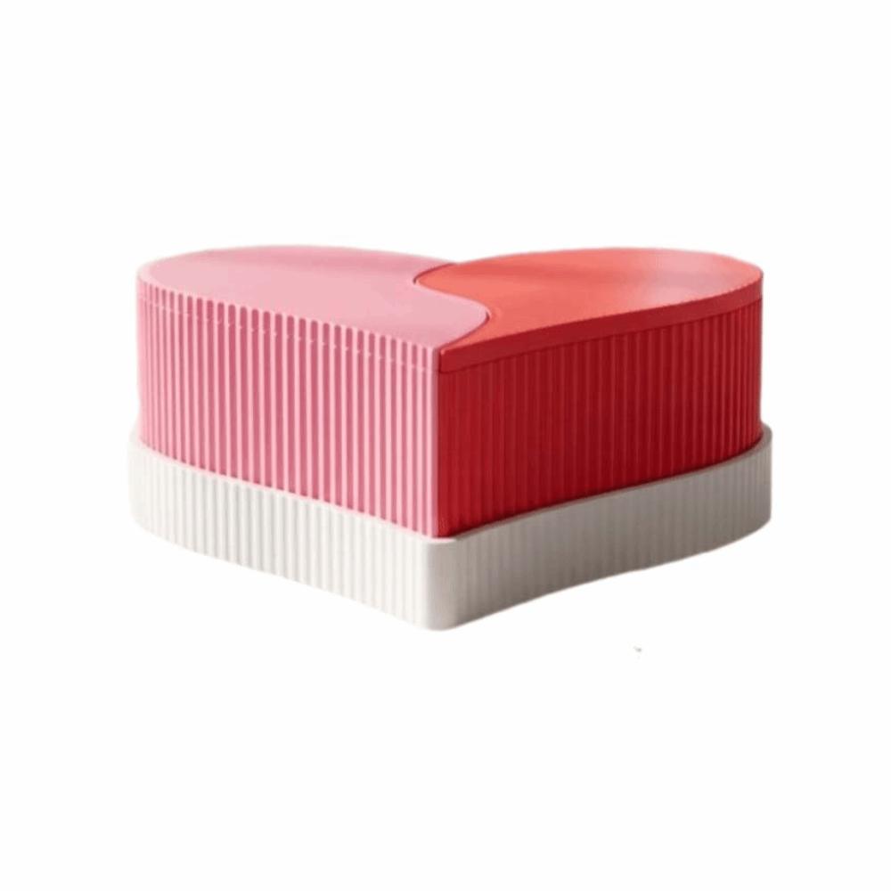2 Compartments Heart-Shaped Jewelry Box 3D Printed Double Colors Storage Box  Gift for Girlfriend