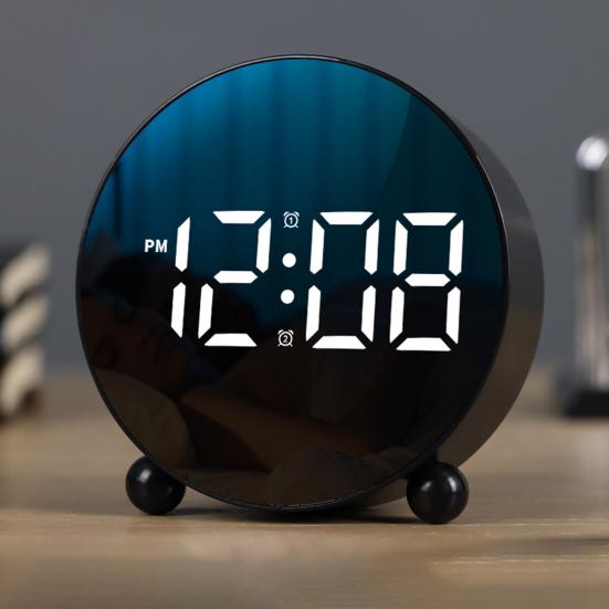 Digital Alarm Clock Large LED Display 3 Levels Brightness Adjustable Silent USB Battery Powered Home