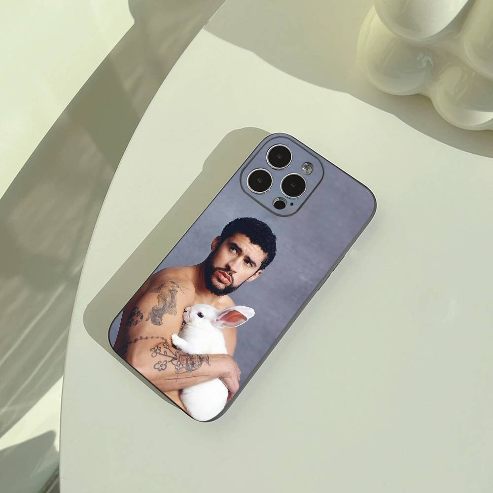 rapper-Bad- Bunny Phone Case For iPhone 17,16,15,14,13,12,11 Pro Max,16Plus,XS Lightweight and Practical Soft Black Cover