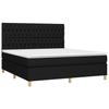 Exclusive House - Bed Slatted Base with Mattress Black 180x200 Cm Fabric