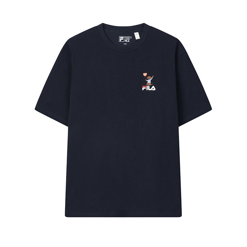 

FILA Original Classic Versatile Comfortable T-Shirt Men tops Legendary-Blue F61M629103FNV S
