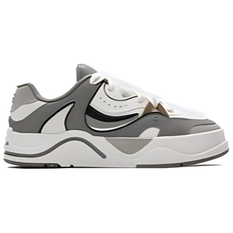 Fila Fusion 50-50 Fashionable Versatile Durable Breathable Low-Top Skate Shoes Men Sneaker White Gray T12M412201FSE