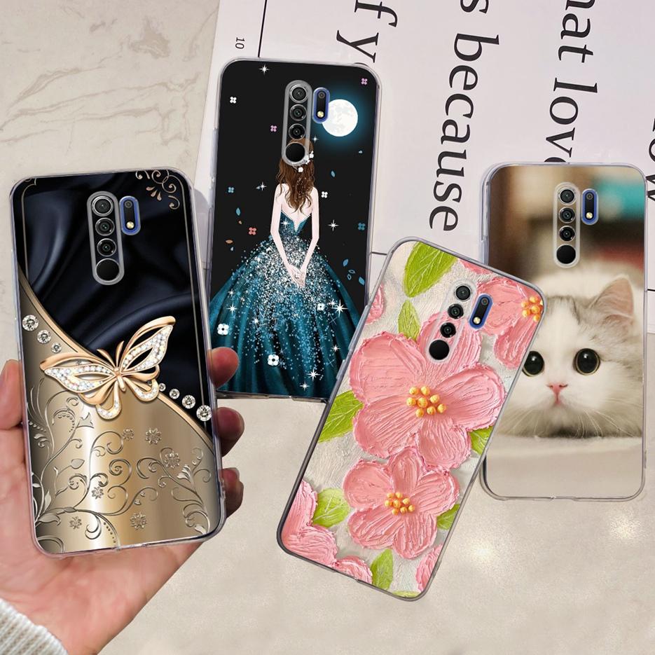 For Xiaomi Redmi 9 Case Stylish Painted Fundas 6.53'' Soft Silicone Phone Case For Xiaomi Redmi 9 Prime Redmi9 Back Cover Bumper
