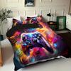 Colorful Gamepad Print Quilt Cover Set Fashion Fragment Game Console Bedding Cover Comfortable