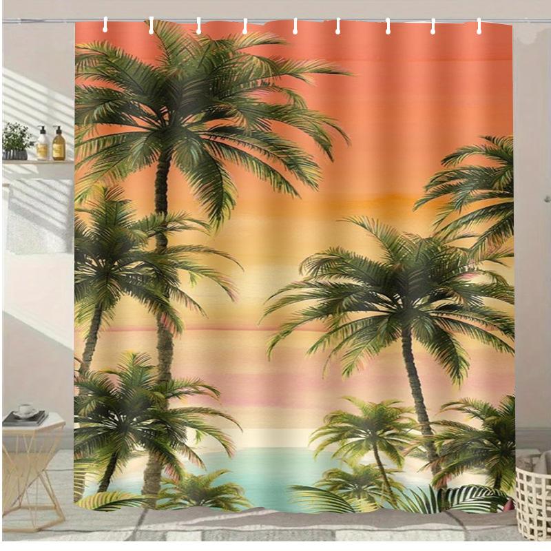 Flowers fruits washable Dirt-Resistant Shower Curtain Shower Head waterproof Polyester Bath Curtain For Home Decor Accessories