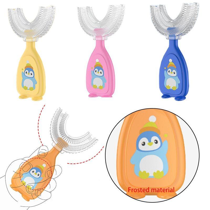 U Children Shaped Silicone Toothbrush Kid Baby Infant Oral Cleaning Manual
