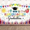 Kindergarten Graduates Photography Background, Congratulations To the Class of 2024 Graduation Ceremony Background Photo Booth