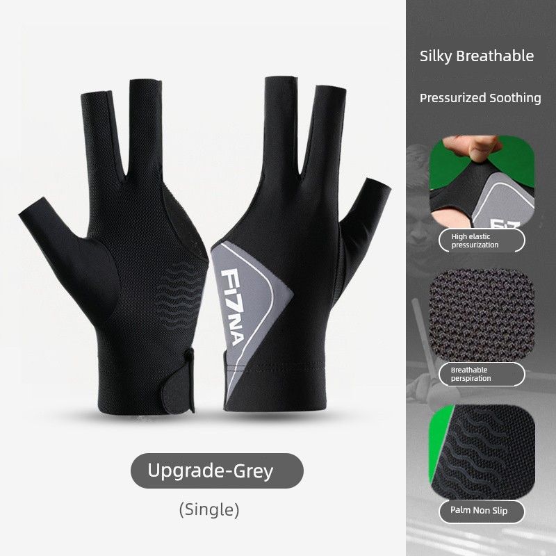 

Billiard Gloves Men s and Women s Three-Finger High-End Left Hand Non Slip Breathable Professional Table Tennis Snooker Dedicated Good-looking FI7NA334-Gray [left hand]] All yards