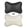 1PC Car Neck Pillow Both Side PU Leather Headrest for Head Pain Relief Fiber Filled Universal Car Pillow