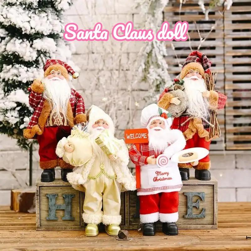 Christmas 12-inch Santa Claus Figurine Standing Santa Claus Doll Gift Christmas Decoration