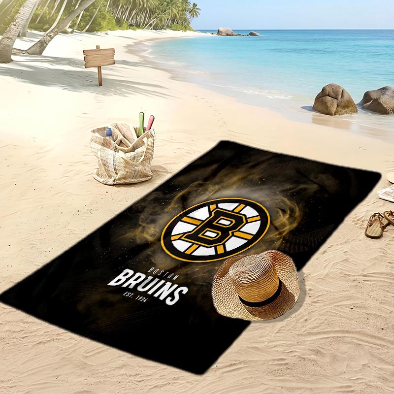 Asciugamano da Spiaggia Stampa Boston Bruins Morbido Portatile Asciugatura Rapida?Asciugamano Asciutto Per Piscina Vacanza Estiva Sport all'Aperto