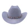 Popular European and American classic western denim straw hat, men's and women's fashion outdoor sunscreen sequined straw hat