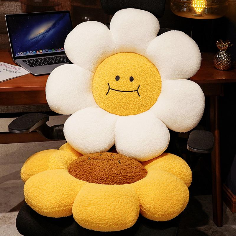 40-80cm Gülen Ayçiçeği Peluş Oyuncak Yumuşak Ayçiçeği Yastık Yumuşak Doldurulmuş Bitki Çiçek Kanepe Minderi Kız Arkadaşının Doğum Günü Hediyesi
