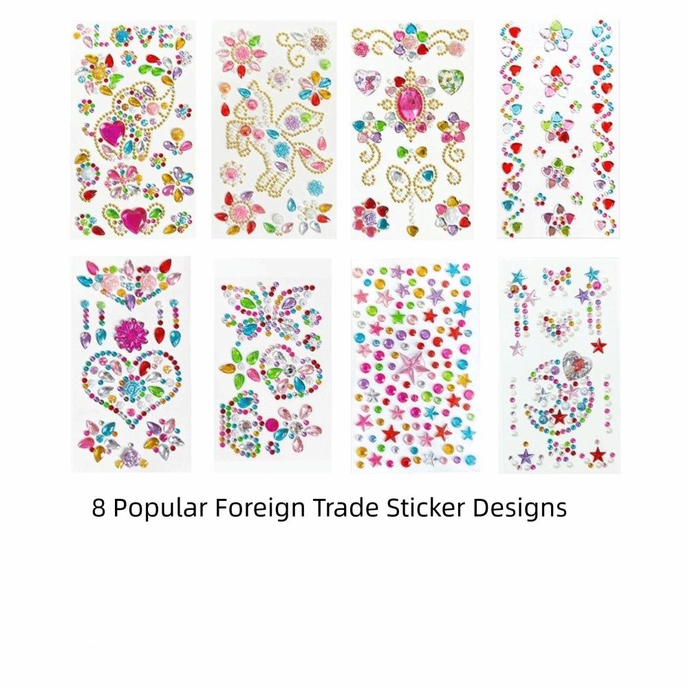 3D Rhinestone Rhinestone Stickers Mix-And-Match Self Adhesive Rhinestone Sticker Dress-Up