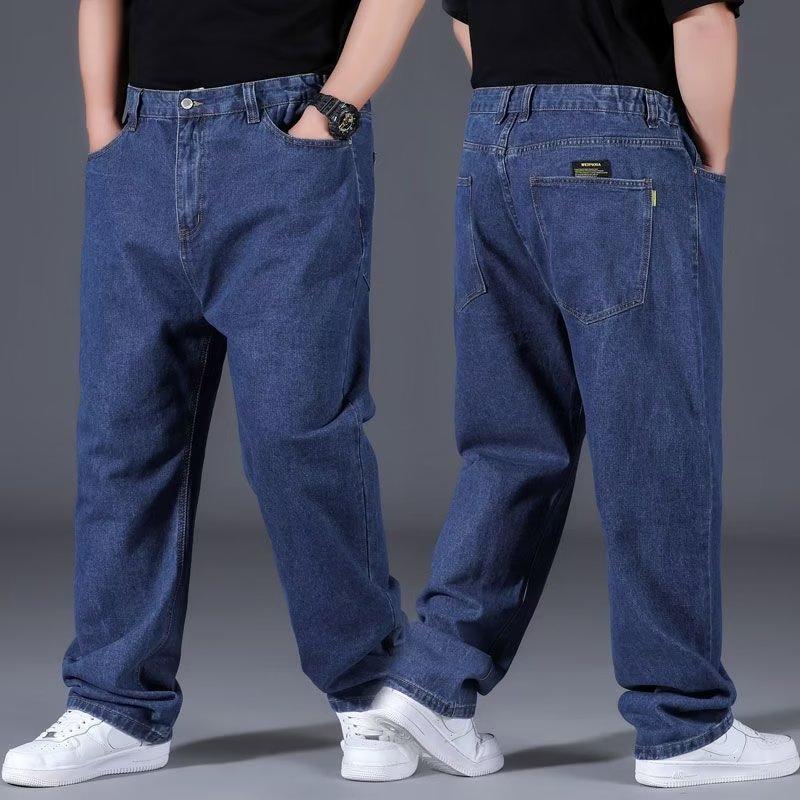 

Jeans Men s Loose Straight All-match Trendy Fat Pants Men s Long Pants Autumn 44 темно-синього кольору