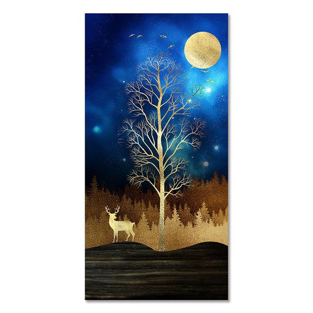 

Абстрактные декоративные картины с золотым листом, настенное искусство, холст, интерьерная живопись, современный постер и принт для гостиной, домашний декор 20x40cm