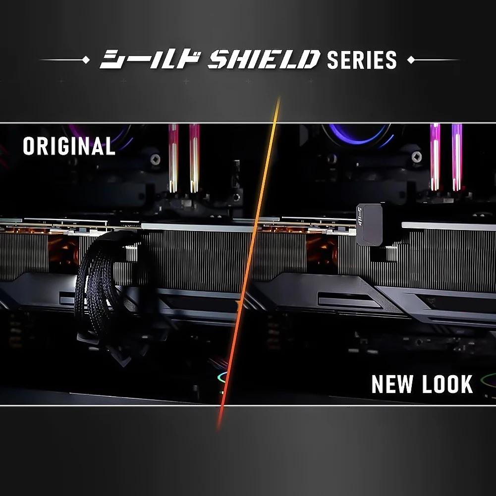 Кутовий адаптер 12VHPWR 180 градусів 600 В для відеокарти, штекер Male до гнізда Female, адаптер 12V HPWR для 12+4-контактних RTX 3090Ti 4070Ti 4080 4090