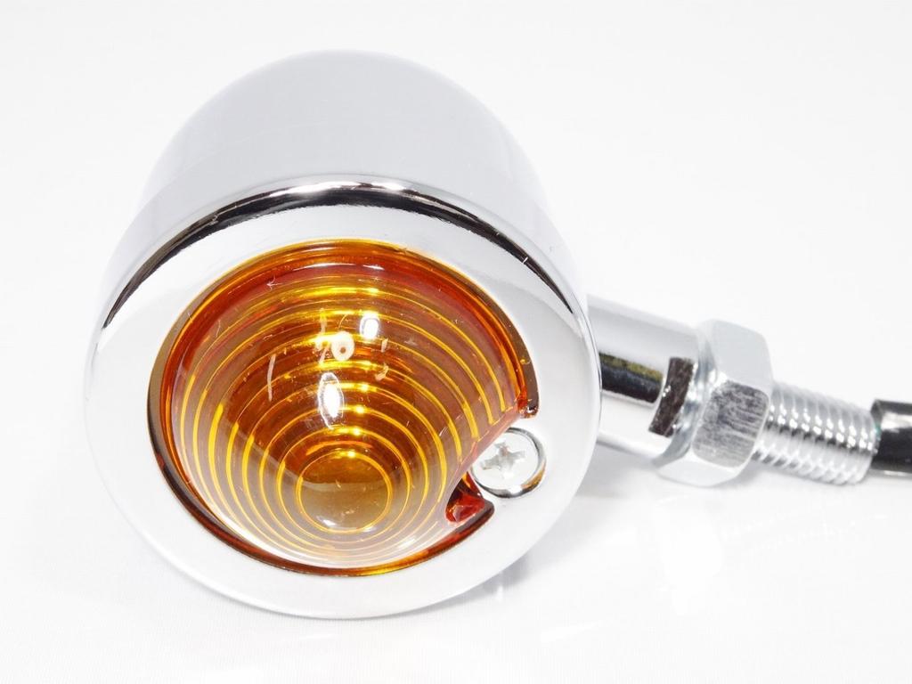 CMY Select Universal Bullet Turn Signal Bike, Chrome Plated, Universal Orange Lens (Set of 4)