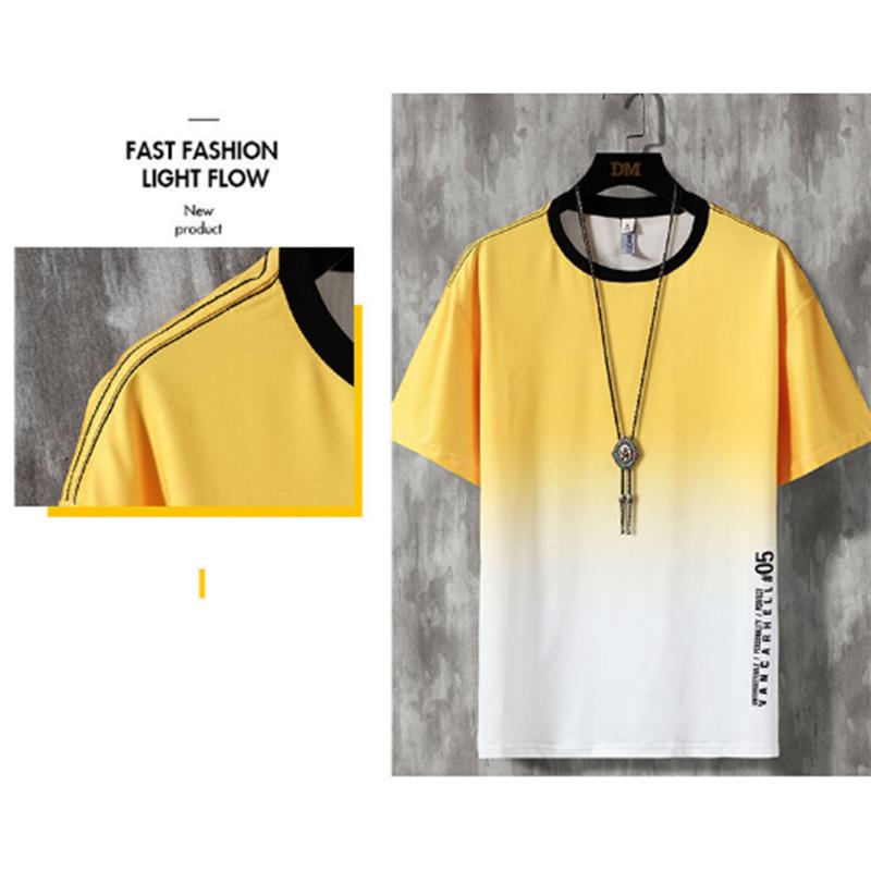 Summer Sports and Leisure Ice Cool Suit Men's Short-sleeved Trend Gradient Shorts Two-piece Set