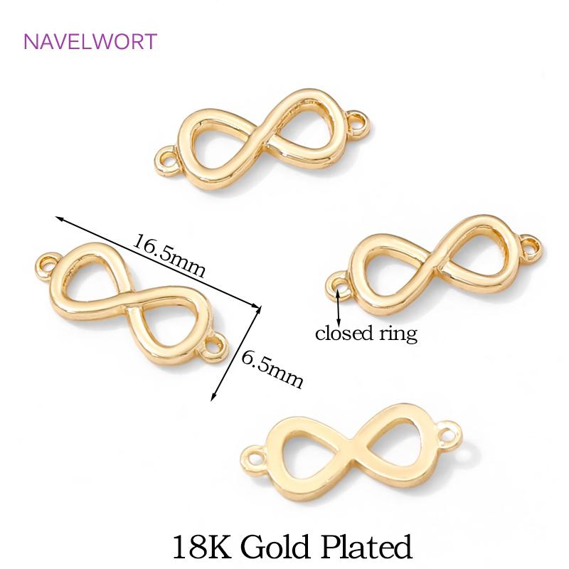 5/10Pcs 18K Gold Plated Brass Infinity Connector Charms For Jewelry Making,Connectors For Jewelry,DIY Bracelet Making Findings 5 pieces