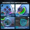 RGB Wireless BT Controller for Nintendo Switch 1/2/OLED Gamepad for Android Phone/PC Hall Effect Joystick with Turbo Function