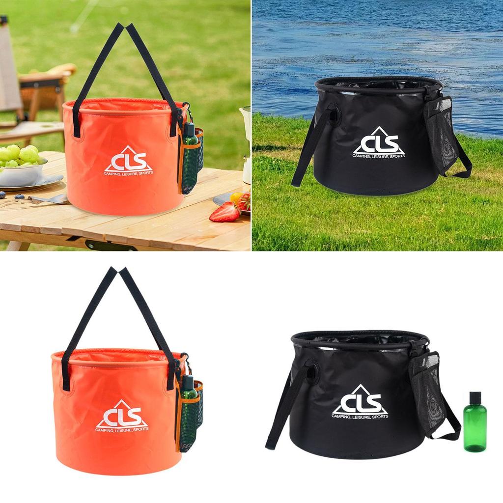 Foldable Fishing Bucket Portable Water Bag Multipurpose Water Storage Container for Hiking Travel Car Washing Gardening Boating