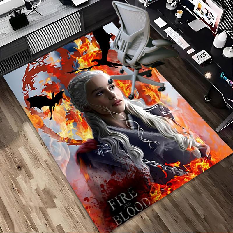 Fire Blood Living Room Non-Slip Area Rug Soft Carpet for Bedroom Game Playroom Sofa Office Home Decor Doormat Christmas Gift C9211397