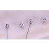 High Quality 925 Silver Rhinestone Earrings Double Crystal Ball Long Tassel Stud Earrings Brincos De Prata For Women