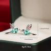 Orecchini Colibrì Smalto Gocciolato Eleganti Orecchini a Bottone da Donna Gioielli Raffinati Accessori da Festa