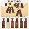 Wooden Keychain Blanks Rectangle Wood Keychain Blanks With Leather Strap Engraving Blanks Key Chain