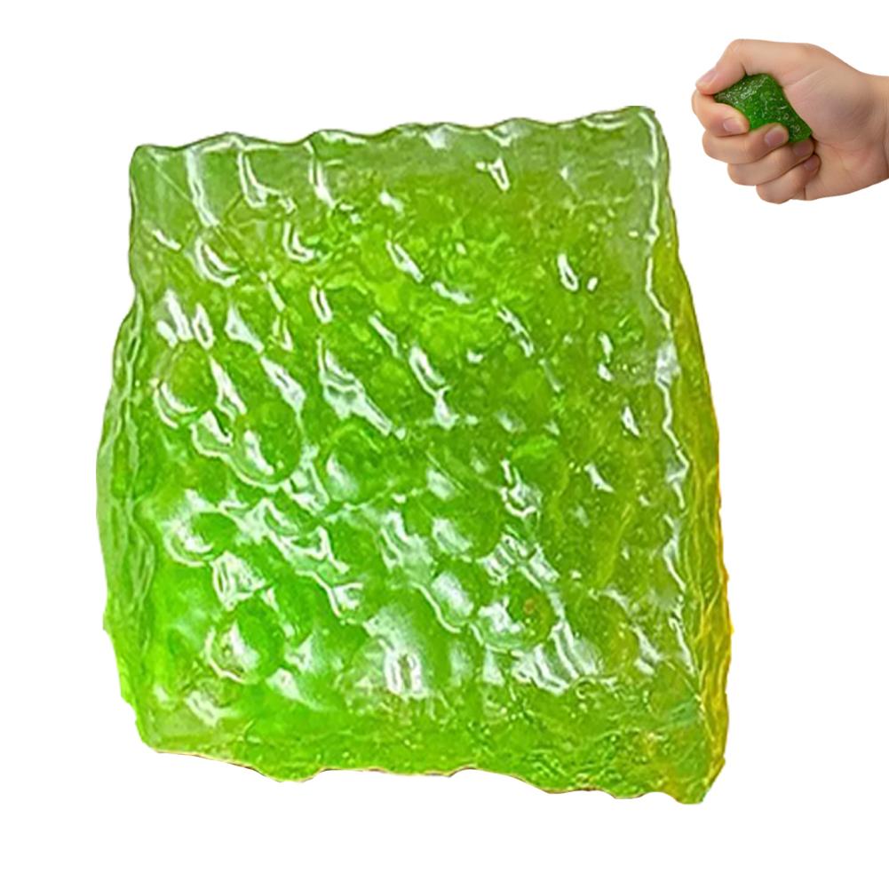 Transparent Jelly Cube Toy Soft Glitter Stress Ball Decompression Squeeze Toy Anti-Stress Sensory Toy Gift