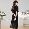 Polka dot dress women's new V-neck temperament covers the belly and shows the thin skirt trend