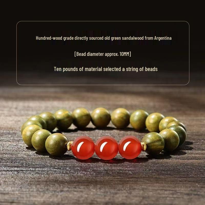 Premium Green Sandalwood & Wenge Bracelet for Men & Women - High Density, Collection Grade