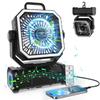 Camping Fan 20000mAh Battery Powered Fan Rechargeable 4 Speeds with LED Lantern - Hanging Portable Outdoor Cold Fan Tent Fans