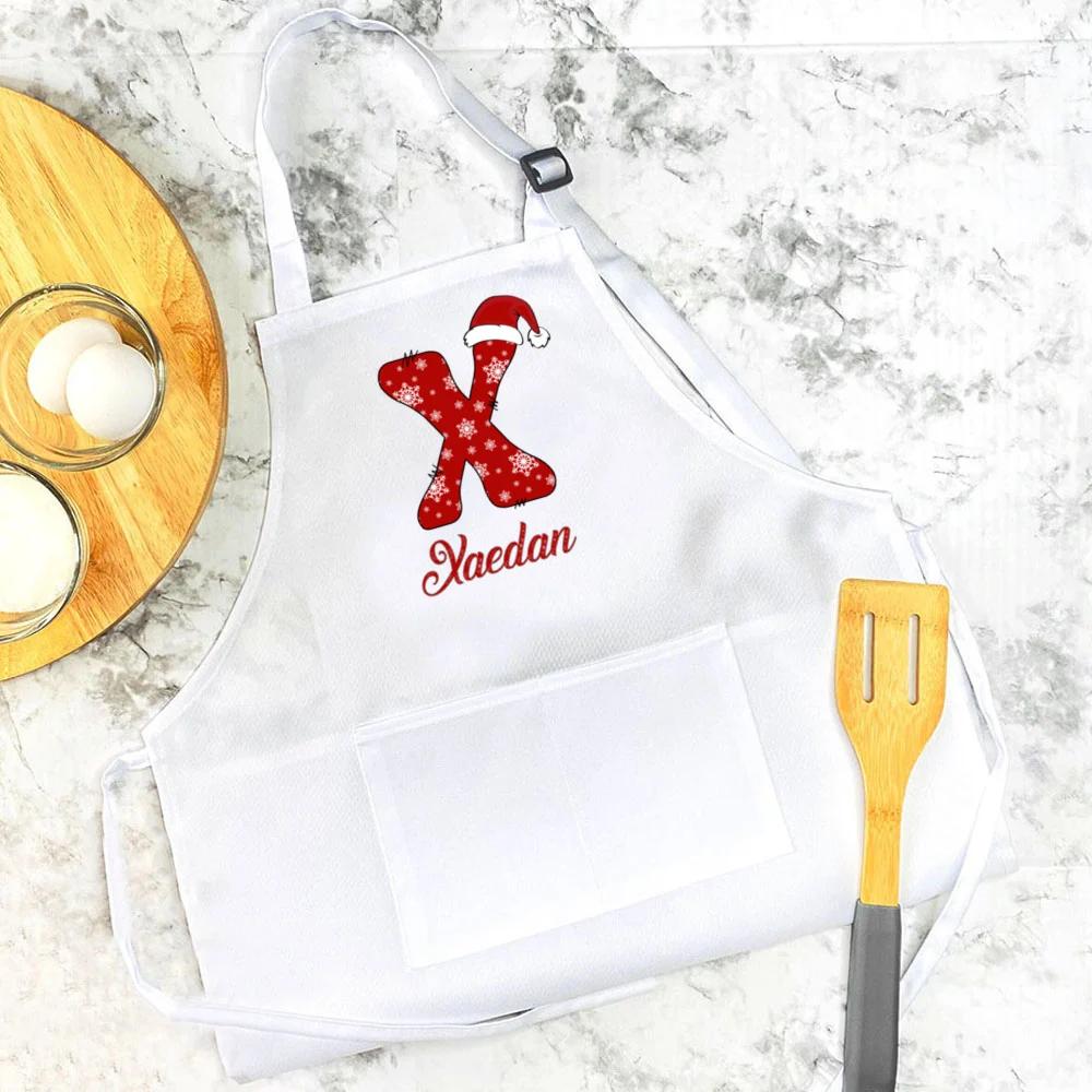 Personalized Apron for Kids Initial and Name Custom Toddler Apron for Girls and Boy Cooking Baking Kitchen Apron