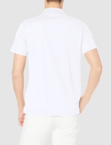 Admiral Golf ADMA240 Men's Leaf Embossed Short Sleeve Polo Shirt, White, Size L