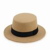 Felt Women Fedora Hats Flat Top Dress Caps Fashion Men Jazz Hat