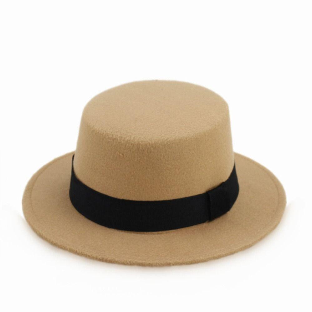 Solid Color Women Fedora Hats Felt Men Jazz Hat Fashion Elegant Bowler