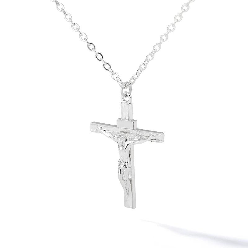 Stainless Steel Cross Necklace For Women Gold Chain Cross Pendant Necklaces Retro Religion Jewelry Gift Bijoux Femme