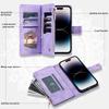 Luxury Zipper Wallet Case for iPhone 14 15 16 17 Pro Max Air 16E 13 12 11 Pro XR XS 7 8 SE Embossed Leather Card Slot Phone Bag
