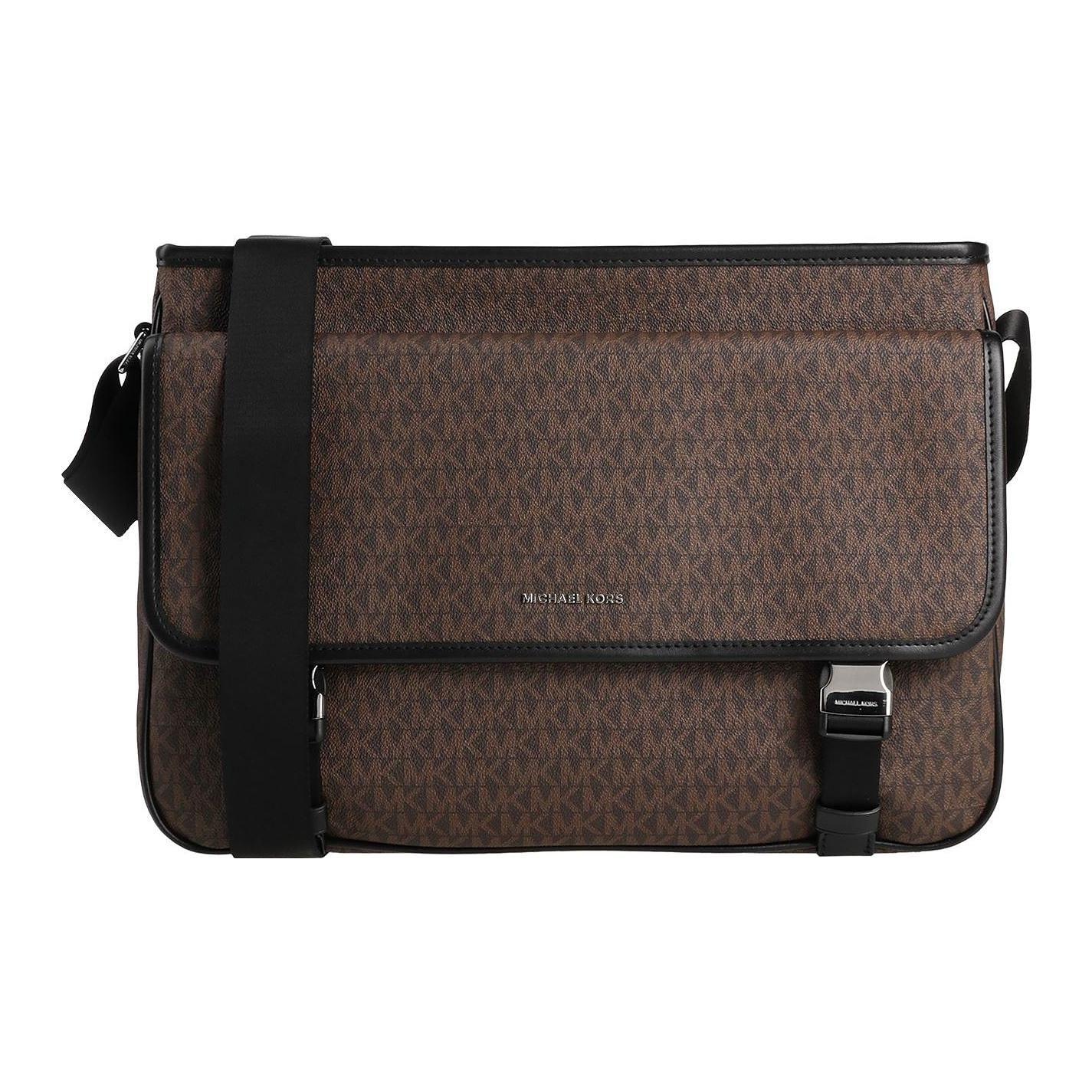 

Michael Kors MK Cooper Signature Logo Print Casual Metal Accessories Shoulder Crossbody Bag Large Men Bags Dark-Brown 37F1LCOM5B-201 Basic Set (Bag+Dust Bag)