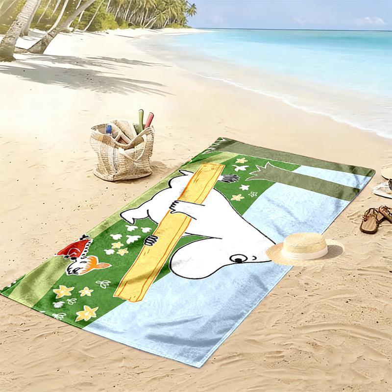 Moomin3 Print Beach Towel, Large Soft Quick Dry Towel for Beach Camping Swimming