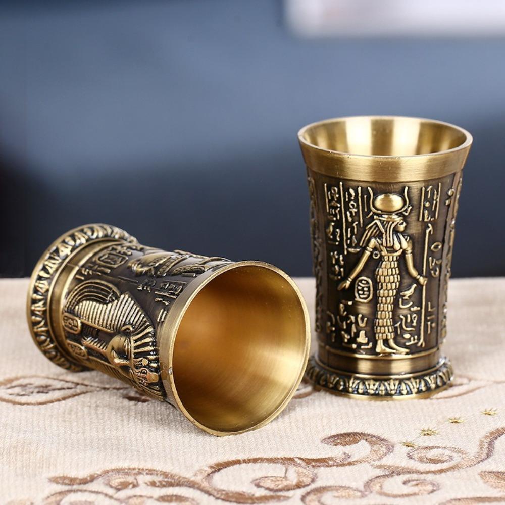 3-Piece Vintage Pharaoh Sphinx Wine Glass Set—Perfect for Bars, Pubs, Nightclubs, and Restaurants