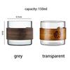1pcs Heat-resistant Glass Tea Cup Set With Scald Proof Wooden Holder Clear Kungfu Tea Master Cup Home Coffee Espresso Mug