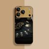 Black Card Gold Symbol Pattern Gold Metallic Paint Glass Phone Case For iPhone 17 Pro Max 11 12 13 14 15 16 Plus 17Air 16E Cover
