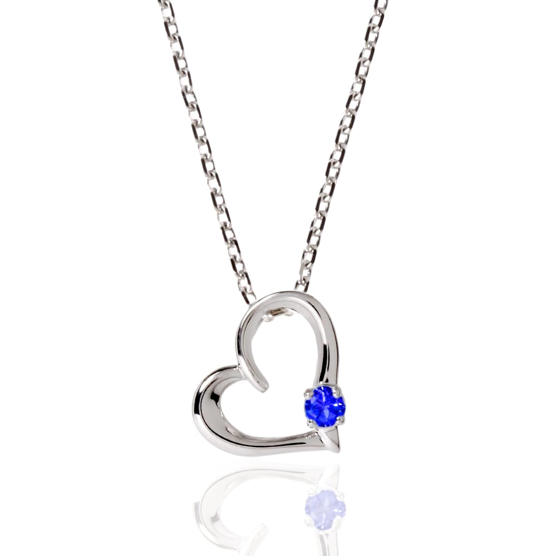 

September Birthstone Natural Sapphire Natural Stone Made in Japan Necklace Open Heart Silver 925 Birthday Gift Wife Girlfriend Day Product Name Queen